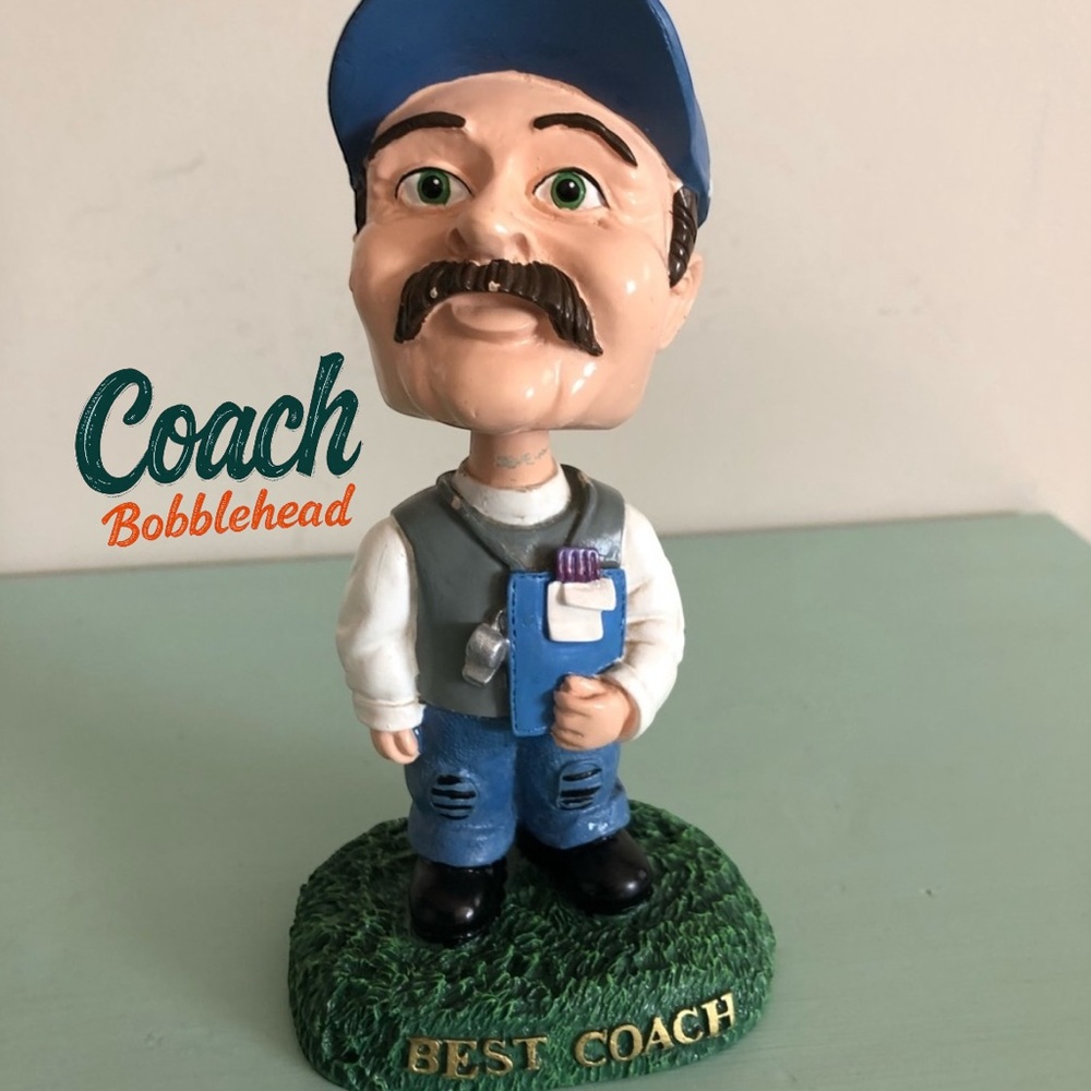 👛 (ANY 2/$15) Ceramic Bobble Head Coach Figurine